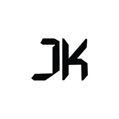 JK monogram logo design letter text name symbol monochrome logotype alphabet character simple logo