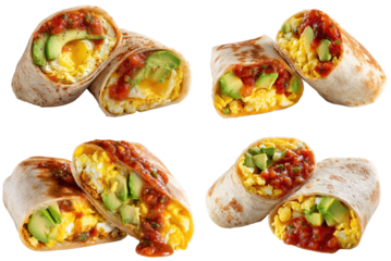 Burrito Half, Eggs Avocado Salsa  