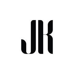 JK monogram logo design letter text name symbol monochrome logotype alphabet character simple logo