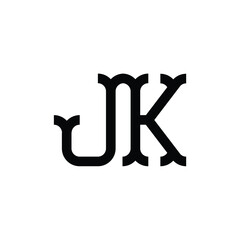 JK monogram logo design letter text name symbol monochrome logotype alphabet character simple logo