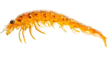 Fototapeta premium A close-up of a vibrant orange crustacean showcasing intricate details. This image highlights the beauty of marine life in stunning clarity. Generative AI
