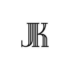 JK monogram logo design letter text name symbol monochrome logotype alphabet character simple logo