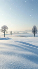 Obraz premium Snowy Minimalist Background with Quiet 3D Design Aesthetic