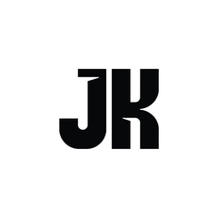 JK monogram logo design letter text name symbol monochrome logotype alphabet character simple logo