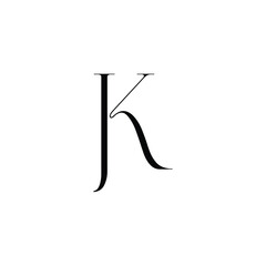 JK monogram logo design letter text name symbol monochrome logotype alphabet character simple logo