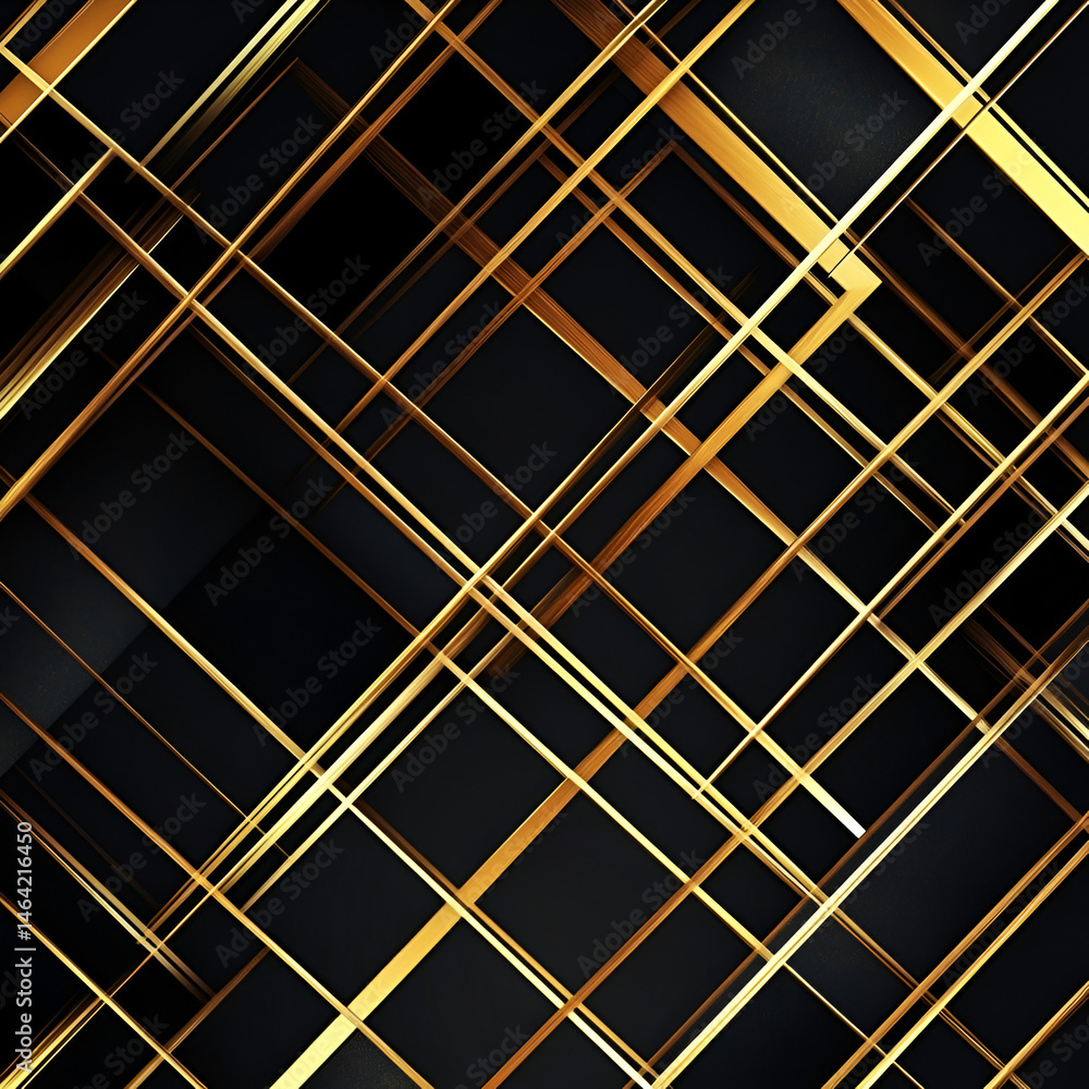 Poster dynamic golden geometric patterns abstract art digital design modern aesthetic close-up visual creat