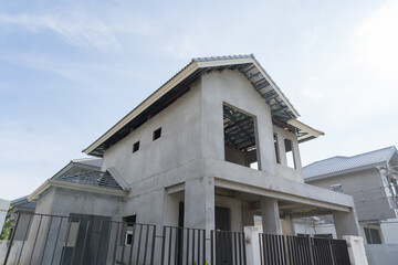 Construction site. Housing Estate Construction. Housing estate projects under construction. Construction of housing. Housing over supply concept