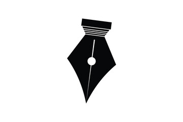 Fountain Pen nib Icon. Fountain Pen tip line writing Icon on white background.
