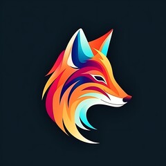 Obraz premium Colorful Fox Head Design.