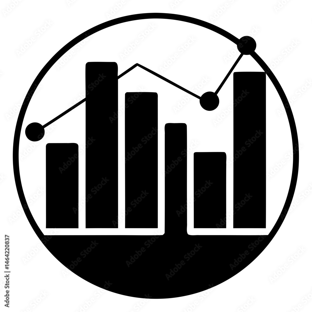 Aufkleber stock market analysis chart with trend line graph for business financial data and statistics report 