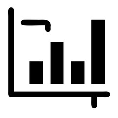 Bar chart graph diagram icon for data analysis and business statistics reporting and financial analysis tool isolated on transparent background