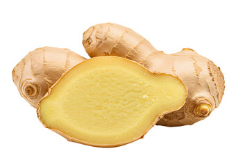 Fresh Ginger Root Benefits Uses and How to Buy isolated on transparent background