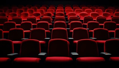 Fototapeta premium Empty movie theater seats