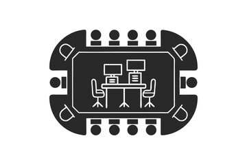 Obraz premium business meeting icon silhouette vector illustration