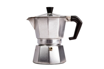 Moka pot or Moka coffee isolated on transparent background.