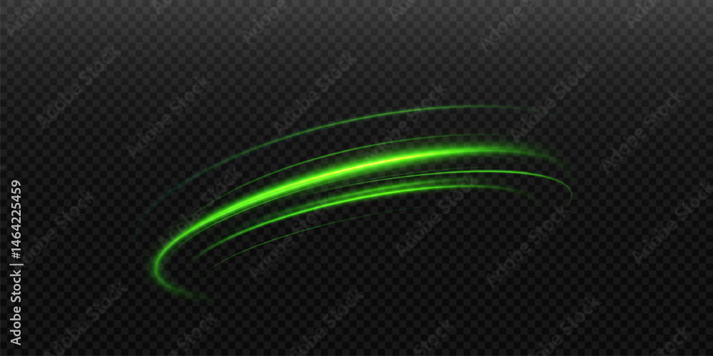 Leinwandbilder light lines of green light.curved velocity lines.dynamic curls of neon light.