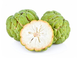 Obraz premium Sugar apple isolated on white background