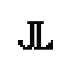JL monogram logo design letter text name symbol monochrome logotype alphabet character simple logo