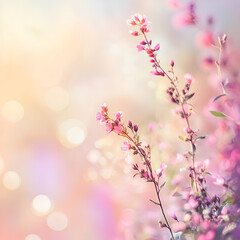 Blooming cherry blossoms tranquil garden floral photography soft focus serene atmosphere