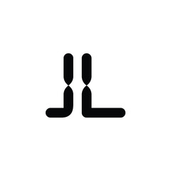 JL monogram logo design letter text name symbol monochrome logotype alphabet character simple logo