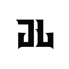JL monogram logo design letter text name symbol monochrome logotype alphabet character simple logo