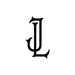 JL monogram logo design letter text name symbol monochrome logotype alphabet character simple logo
