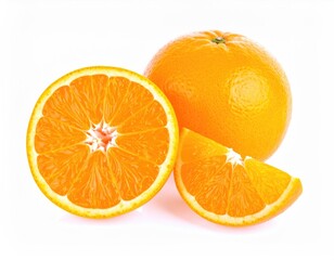 fresh orange fruit isolated on white background