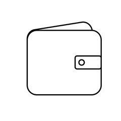 Obraz premium Wallet black outline vector icon