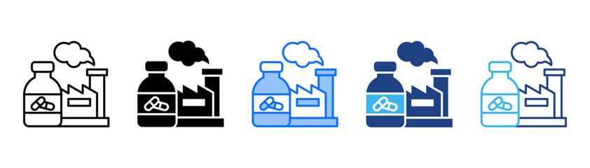 Pharmaceutical Icon Set With Multiple Style Collection 