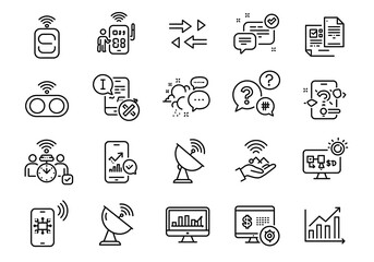Wireless Communication Icons: Clean Line Art Design