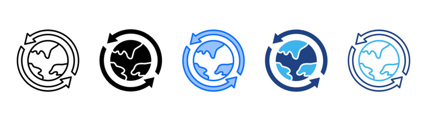 Obraz premium Worldwide Icon Set With Multiple Style Collection 