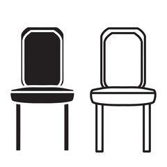 simple chair icon. minimalist vector format. logos, stickers, merchandise, and user interface elements