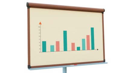 Isolated Presentation Board with Bar Graph