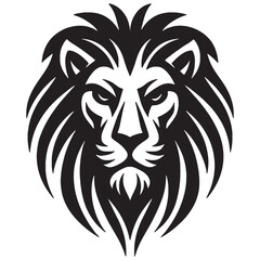 Lion's Icon or Logo silhouette Vector Image with white background