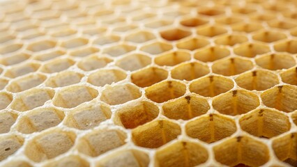 Fototapeta premium Abstract hexagon pattern made from real honeycomb material