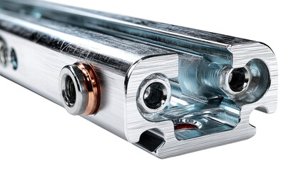 A silver metal wrench, a useful industrial tool for tightening a nut or bolt, is isolated against a clean white background