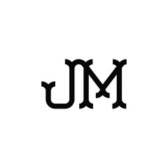 Fototapeta premium JM monogram logo design letter text name symbol monochrome logotype alphabet character simple logo