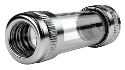 Isolated metal ball bearing, a bright object on white