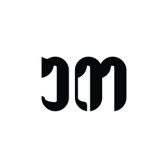 JM monogram logo design letter text name symbol monochrome logotype alphabet character simple logo