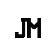 JM monogram logo design letter text name symbol monochrome logotype alphabet character simple logo