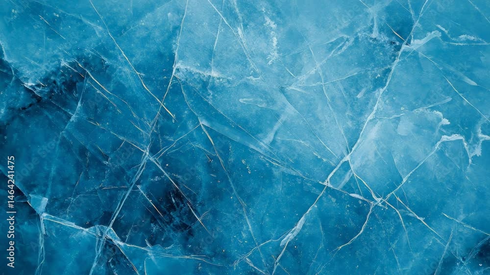 Aufkleber the icy surface presents a captivating display of cracks and textures in a mesmerizing shade of deep