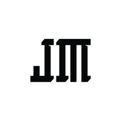 JM monogram logo design letter text name symbol monochrome logotype alphabet character simple logo