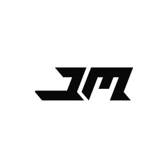 JM monogram logo design letter text name symbol monochrome logotype alphabet character simple logo