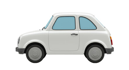 Isolated White Small Car