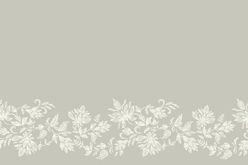 Vintage Floral patterns seamless background border embroidery ethnic batik retro. Lotus Flower motifs White green pink silhouette watercolour flowers ikat design hand drawn. Vector illustration. © Wita Pixs