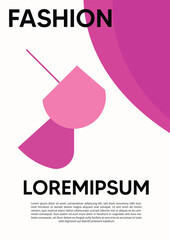 Modern fashion-themed abstract illustration utilizing bold pink shapes and stylish layered design elements.