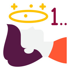 Floating Head with Halo and Crosses