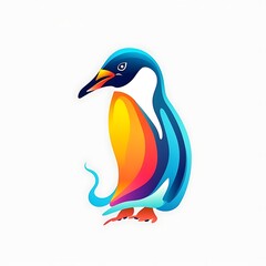 Colorful Penguin Illustration.