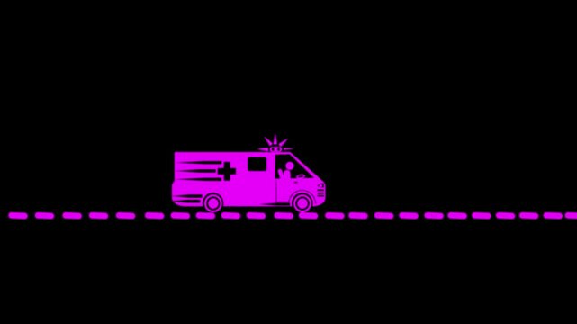 Minimalistic ambulance icon featuring emergency vehicle in lavender .Minimalistic ambulance icon featuring emergency vehicle in lavender .4k video 