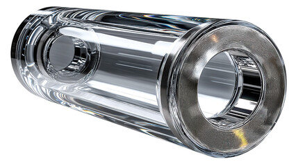 Shiny silver metallic steel bearing, pipe can